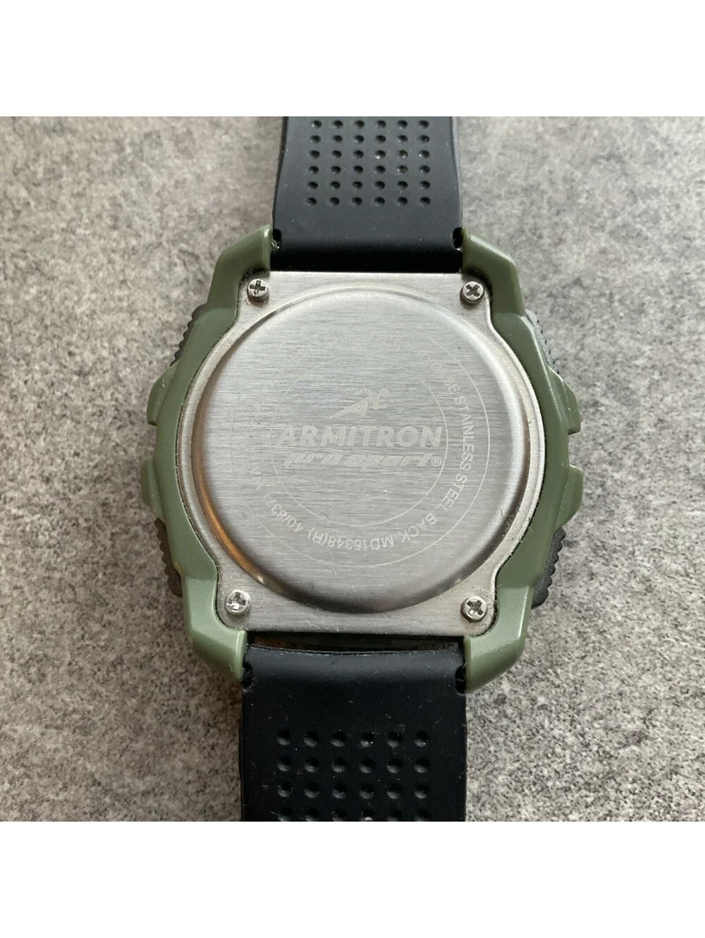 Armitron Pro Sport Digital Mens Watch 43mm Army Green Case Chronograph/Alarm A14